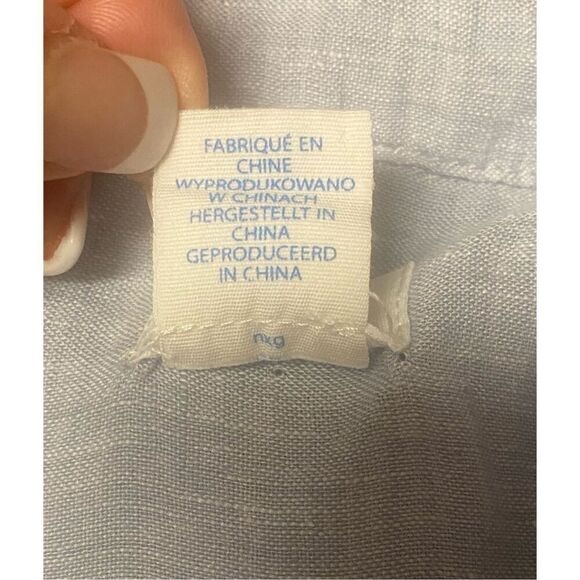 Sigrid Olsen 100% Linen Lt. Blue/Chambray Top 2X Tunic Plus Size - Picture 12 of 13